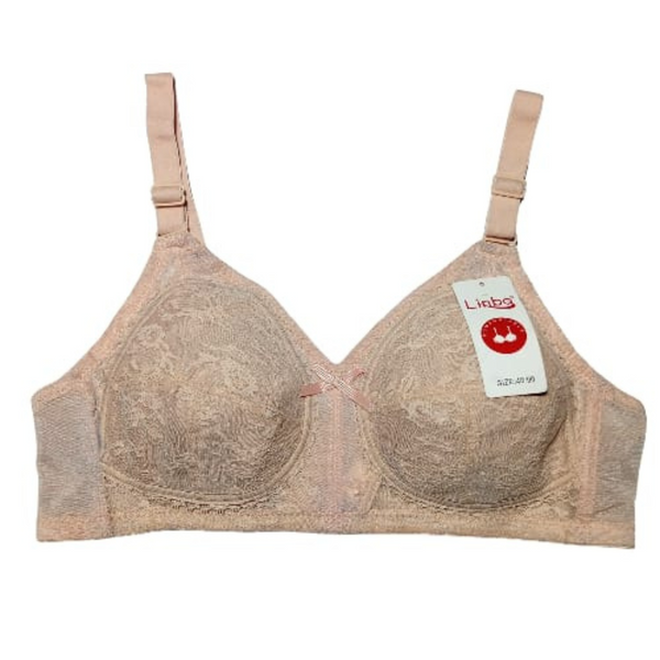 Ladies Lace Non-Padded Bra – Skin/Beige Color (Comfort Fit, Everyday Wear)