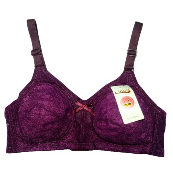 Ladies Lace Non-Padded Bra – Purple (Comfort Fit, Everyday Wear)